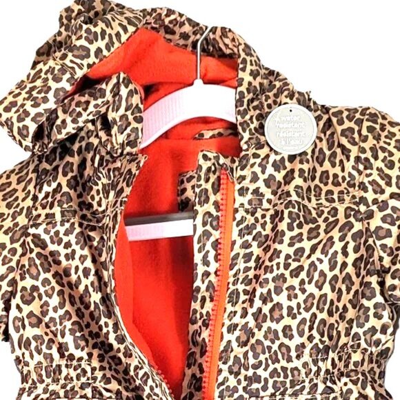 NWT Carter's Toddler Baby Girls Rain Jacket Leopard Raincoat Fleece-Line… - Picture 3 of 5